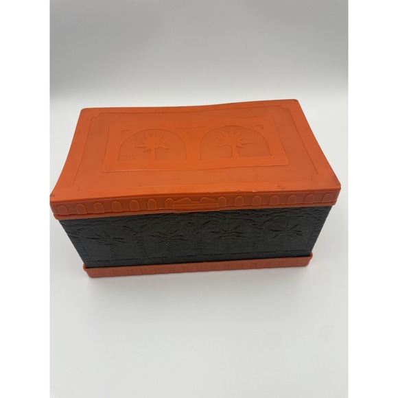 Vtg MCM Financial‎ Ideas Phoenix Arizona Bill Receipt Box Plastic Faux Leather - Picture 1 of 16